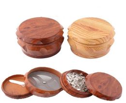 Newest Wooden Drum Grinder Wood Smoking Matel Herb Grinders 2 Type 40mm50mm63mm 4 Layers Tobacco Other Smoke Accessories WY856L3167501