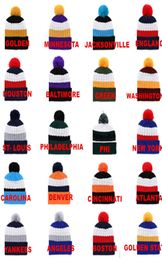 Whole Winter Beanie Knitted Hat 32 Team Baseball Beanies Football baseball basketball beanies Sport Pom Team hat 4317769