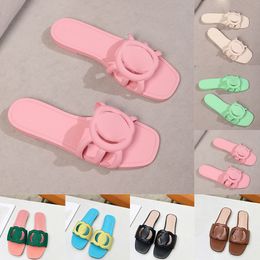 2024 Designer Slippers For Womens Jelly Rubber Mules Flat Heels Leather Flip Flops Sandals Luxe chaussure claquette Summer Shoes sandles newest