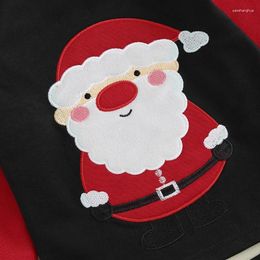 Clothing Sets 2Pcs Baby Christmas Outfits Long Sleeve Santa Embroidery Sweatshirts Pants Set Toddler Warm Clothes