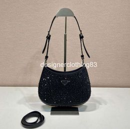 2024 Underarm Bag Satin Handbag Covered with Sparkling Imported Crystal Fashion Womens Shoulder Trendy Crossbody