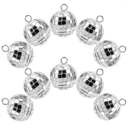 Decorative Figurines Disco Ball Pendants Bright Mini Balls Charms Round Mirror Beads Silver Earrings Making 70S 80S