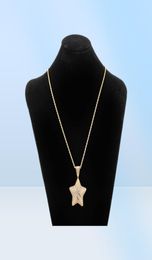 Hip Hop Gold Silver Colour Cubic Zircon Star pendant necklace For Men Iced Out Bling Jewelry18554633710789