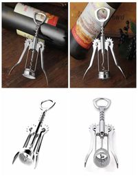 Wine Beer Bottle Opener Stainless Steel Metal Strong Pressure Wing Corkscrew Grape Opener Kitchen Dining Bar Accesssory sea shippi3793500