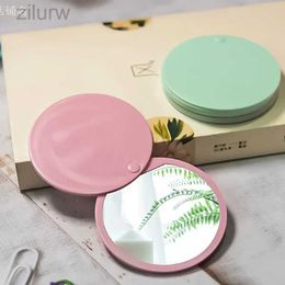 Compact Mirrors 1 portable folding makeup mirror small mirror creative mini mirror sliding cover handheld pocket mirror makeup mirror d240510