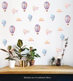 Creative Colourful air balloon Wall Sticker for kids baby rooms decoration PVC Mural Decals nursery stickers home wallpaper7887452