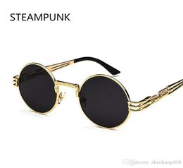 Steampunk Designer sunglasses Men Metal Round Shades Male Clear Sun Glasses For Women Hip Hop Steam Punk Sunglasses For Women Pink7935215