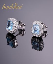 buulooai 17ct Natural Blue Topaz Earrings Stud Genuine 925 Sterling Silver Jewellery New Women Jewellery Outstanding Fine Jewellery Y185995572