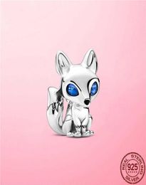 100 925 Sterling BlueEyed Fox Charm Animal Beads fit for Bracelet Original Silver 925 Jewellery Making4863676