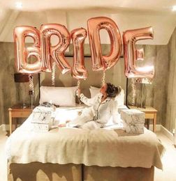 Party Decoration 32inch Rose Gold Silver BRIDE Letter Balloon Banner Foil Large Aluminum Globos Helium For Wedding Bridal Shower Anniversary