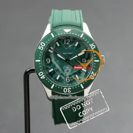 1858 Iced Sea Date 131323 Automatic Mens Watch Steel Case Ceramics Bezel Green Dial Rubber Strap Watches Reloj Hombre Montre Hommes Puretimewatch PTMBL f2