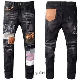 Purple Jeans Designer Mens Jeans Ksubi Jeans High Street Hole Star Patch Men's Womens Star Embroidery Denim Jeans Stretch Slim-fit Trousers True Jeans 1820