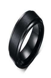 8mm Genuine Tungsten Ring Black Men Classic Wedding Jewellery ring men stainless steel Black Rings For Women6571735