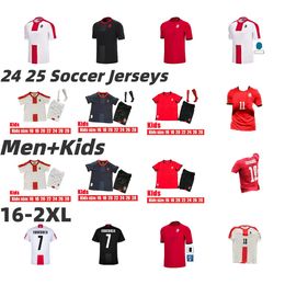 2024 2025 Georgia Soccer Jerseys home white away black third red KVARATSKHELIA Camiseta De Futbol 24 25 CHAKVETADZE KVILITAIA Football Shirt MIKAUTADZE Men kids kit