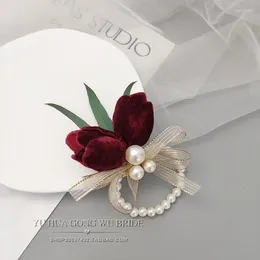 Decorative Flowers Perfectlifeoh Hand Made White Calla Lily Flower Corsage Groom Groomsman Wedding Party Boutonniere Wrist Brooch Decoratio