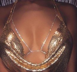 Sexy Crystal body chain women Fashion body chain bra Harness Sparkle Beach Bikini Chain Body Jewelry 367832 ps04976154858