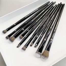 Pro Eye Makeup Brush Set 10Pcs Black Eyeshaodw Shaping Contouring Highlight Liner Lip Concealer Blending Cosmetics Beauty Tools5224471