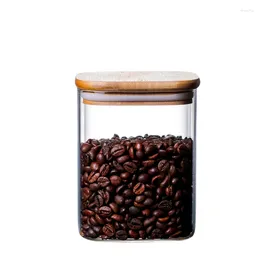 Storage Bottles Handmade Glass Food Pot Container For Kitchen Tools Modern Spice Jar With Bamboo Lid Coffee Bean Bottle Candy Box