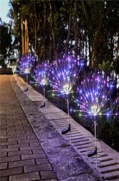 Outdoor Solar Lights Dandelion Copper Wire Lawn Plug Fireworks Lights Built in battery Waterproof Holiday Glowing Props6950326