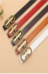 Luxury designer belt fashion classic solid Colour Gold Round belts for womens mens designers Vintage Pin needle Buckle Beltss 5colo8681633