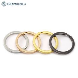 100pcs Stainless Steel Key Ring 152025283035mm Round Flat Line Split Rings Keyring For Jewellery Making Keyfob DIY Keychains 240510