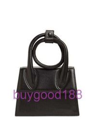 Delicate Luxury Jaq Designer Tote Black Leather Bag New Ss24 Solid Colour Fashionable Texture One Shoulder Small Handbag
