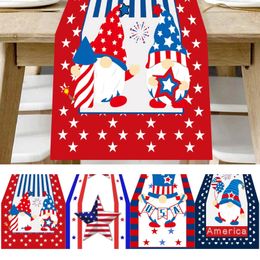 July 4th USA Flag Stripe Patriotic Day Retro Christmas Table Runner 90 inches long 240426