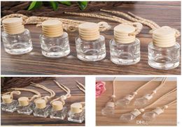 Car Perfume Bottle Car pendant Perfume ornament air freshener for essential oils diffuser fragrance empty Glass bottle 3 Styles XD1797763