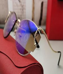 Unique Designer Sunglasses for Women Mens ne Frames Gold Silver Metal Frameless Vintage Fashion Sun Glasses Sshaped Lens 6987764