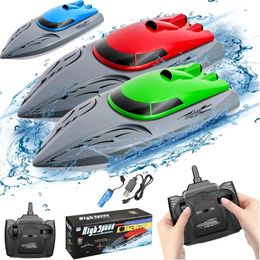 806 20KMH RC Boat 4 Channels Electric Remote Control Speedboat 2.4 GHz High Speed ​​Racing Ship Model Toys Waterproof RC Boat Toys 240510