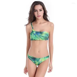 Women's Swimwear Super Biggest Size 6XL Bikini Bathing Suits Removable Padding Fully Lined Beachwear One Shoulder Tube 04#