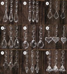 10pcs Acrylic Crystal Beads Drop Shape Garland Chandelier Hanging Party Decor Wedding Decoration Centrepieces For Tables C01259401419