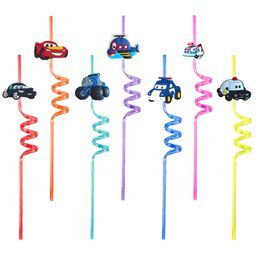 Other Disposable Plastic Products Transportation Vehicles 2 Themed Crazy Cartoon Sts For Kids Birthday Reusable Drinking Decorations S Othcj