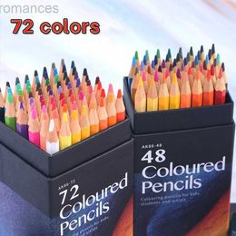 Pencils Professional 36/48/72 Colored Oil Painted Pencil Hexagonal Wooden Handle Set for Painting Sketching Art Design with Storage Box d240510