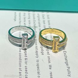 Tiffanyjewelry Ring Designer for Women Jewelry T1 Diamond High Edition 18k Rose Gold Fashion Simple Couple Anillos WC31 WC31 WC31 SZBG