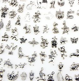 Assorted 100 Designs Animal Charms Cat Pig Bear Bird Horse Dog Squirrel Ox... Pendants For DIY Necklace Bracelet Jewelry Making9627383
