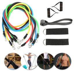 11pcsset Fitness Pull Rope Resistance Bands Latex Strength Gym Equipment Home Elastic Exercises Body Fitness Workout Equipment5459911