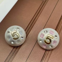 Pearl Rhinestone NO5 Buttons for Shirt Sweater Coat Cute Diy Sewing Button 3 Colors