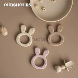 Teethers Toys Soft silicone baby teeth cartoon rabbit shaped sensor teeth toy does not contain bisphenol A baby chewing plush toy baby accessories d240509