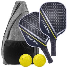 Pickleball Paddles Set-Graphite Carbon Fibre Usapa Approved Lightweight Racquets Set Indoor and Outdoor Exercise For All Ages 240507