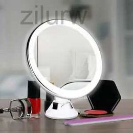 Compact Mirrors 10x magnifying makeup mirror with LED light 360 degree rotating makeup mirror temptation cup bathroom shower mirror d240510