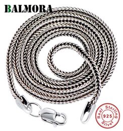 BALMORA Real 925 Sterling Silver Foxtail Chains Chokers Long Necklaces for Women Men for Pendant Jewelry 1632 Inches265E3046907