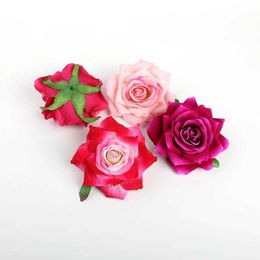 Decorative Flowers Wreaths 5 Pieces 10cm Velvet Roses Fake Flowers for Scrapbooking Christmas Decorations for Home Accessories Wedding Decorative Flowers