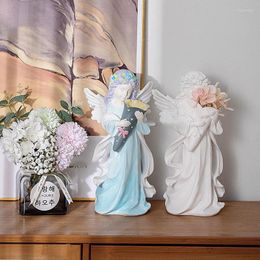 Vases Romantic Creative Flowerpot Angel Resin Vase Ornaments Bar Store Study Furnishing Crafts Home Porch Cabinet Figurines Decoration