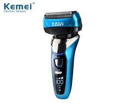 Kemei KM8150Z 4 Blade Professional Wet Dry Shaver Rechargeable Electric Shaver Razor for Men Beard Trimmer Shaving Machine LCD 1107933