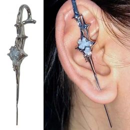 Stud Earrings Retro Geometric Four-Pointed Star Niche Advanced Anti-Sensiti Front And Back Puncture Ear Needle