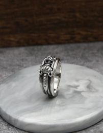 High quality 925 sterling silver band rings sword design American European antique vintage punk hiphop luxury Jewellery accessories3230994