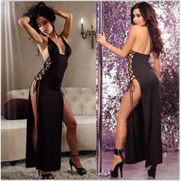 Fun Lingerie Sexy Side Slit Strap Women's Long Skirt Fun Lingerie