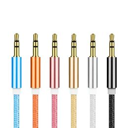3.5mm Jack Audio Cable 3.5 mm Male to 3.5mm Male Aux Cable Gold Plated for iPhone Car Headphone Speaker Auxiliary Cable LL