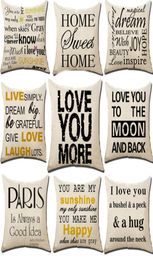 Letter You are My Sunshine I Love You Pillow Case Cushion Cover Linen Throw Pillowcases Sofa Pillow Covers Xmas Gifts 1818 Inch H8176348